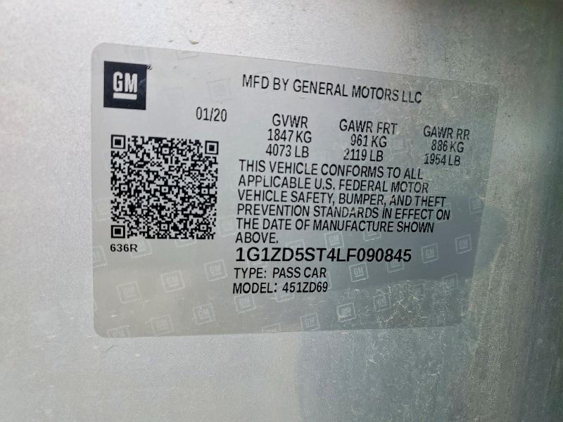 2020 Chevrolet Malibu მანქანა იყიდება აუქციონზე, vin: 1G1ZD5ST4LF090845, აუქციონის ნომერი: 52330896