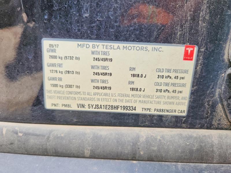 Продажа на аукционе авто 2017 Tesla Model S, vin: 5YJSA1E28HF199334, номер лота: 54275766