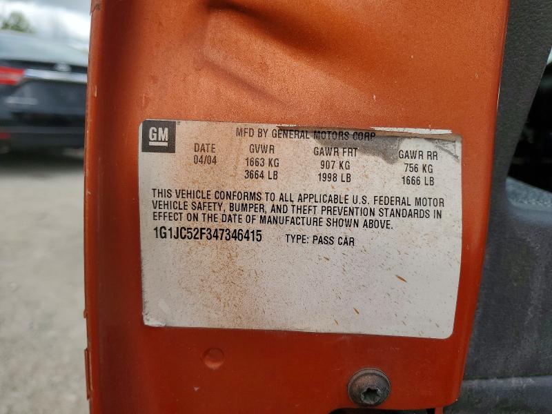 2004 Chevrolet Cavalier მანქანა იყიდება აუქციონზე, vin: 1G1JC52F347346415, აუქციონის ნომერი: 55087666