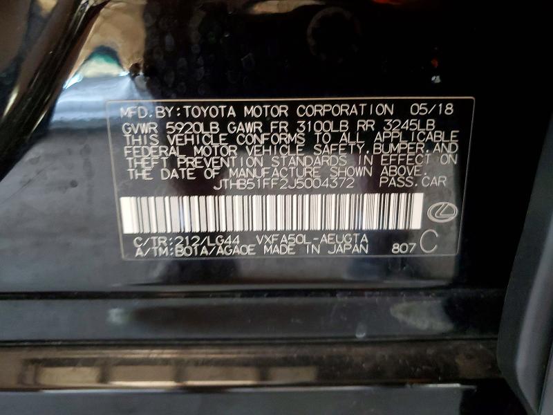 Aukcja sprzedaży 2018 Lexus Ls 500, vin: JTHB51FF2J5004372, numer aukcji: 53662016