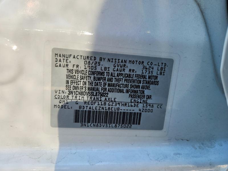 Продажа на аукционе авто 2025 Nissan Versa, vin: 3N1CN8DV5SL875022, номер лота: 53956826