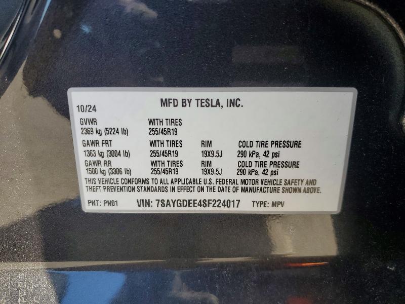 Продажа на аукционе авто 2025 Tesla Model Y, vin: 7SAYGDEE4SF224017, номер лота: 54421446