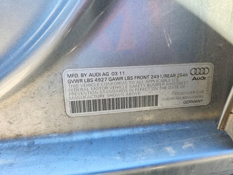 Продажа на аукционе авто 2011 Audi A4, vin: WAUBFAFL8BN049495, номер лота: 54769476