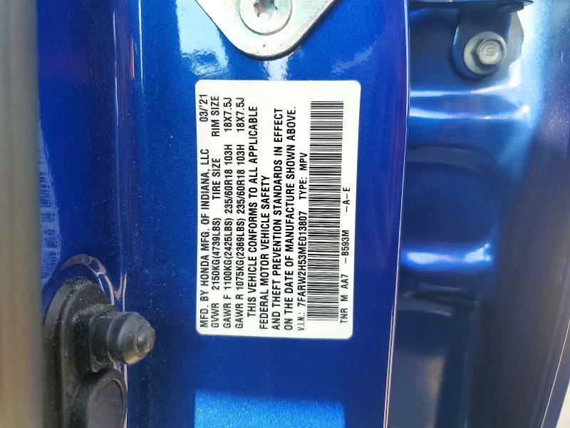 Aukcja sprzedaży 2021 Honda Cr-v, vin: 7FARW2H53ME013807, numer aukcji: 54876016