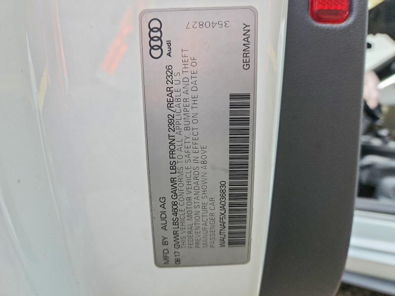 Aukcja sprzedaży 2018 Audi A5, vin: WAUTNAF5XJA036830, numer aukcji: 54213066
