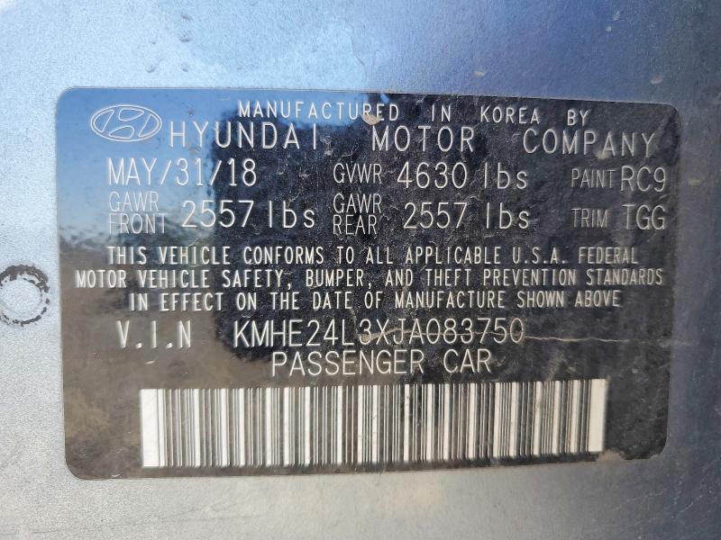 Продаж на аукціоні авто 2018 Hyundai Sonata Hybrid, vin: KMHE24L3XJA083750, номер лоту: 54336556