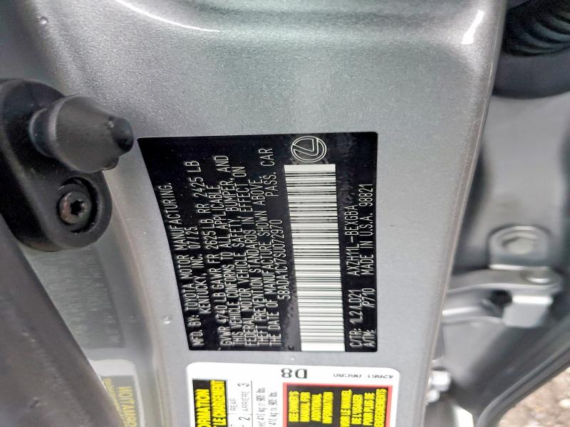 Aukcja sprzedaży 2025 Lexus Es 300h, vin: 58ADA1C17SU072970, numer aukcji: 53988166