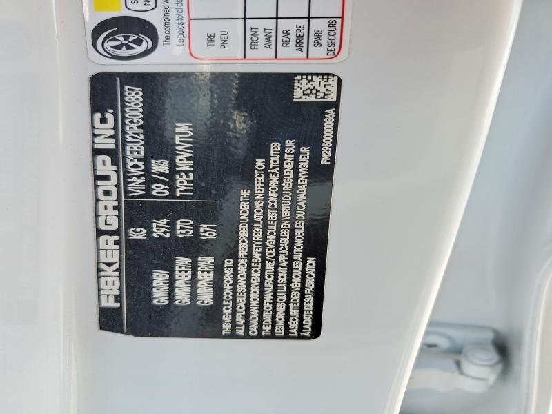 2023 Fisker Inc. Ocean მანქანა იყიდება აუქციონზე, vin: VCF1EBU21PG006887, აუქციონის ნომერი: 55016056