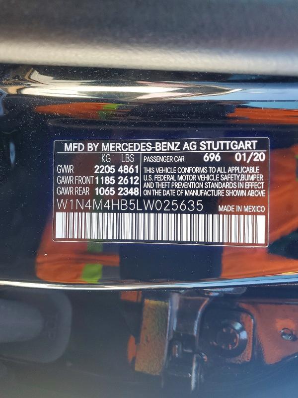 2020 Mercedes-benz Glb მანქანა იყიდება აუქციონზე, vin: W1N4M4HB5LW025635, აუქციონის ნომერი: 52656136