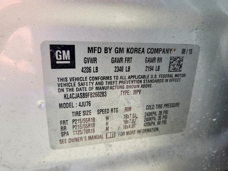 Продажа на аукционе авто 2015 Buick Encore, vin: KL4CJASB9FB266283, номер лота: 52103686