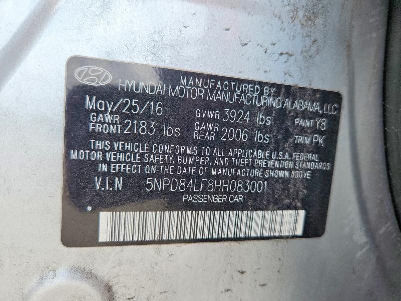 2017 Hyundai Elantra მანქანა იყიდება აუქციონზე, vin: 5NPD84LF8HH083001, აუქციონის ნომერი: 54076516