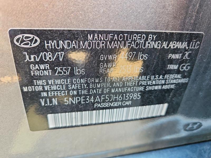 2018 Hyundai Sonata მანქანა იყიდება აუქციონზე, vin: 5NPE34AF5JH613985, აუქციონის ნომერი: 54263826