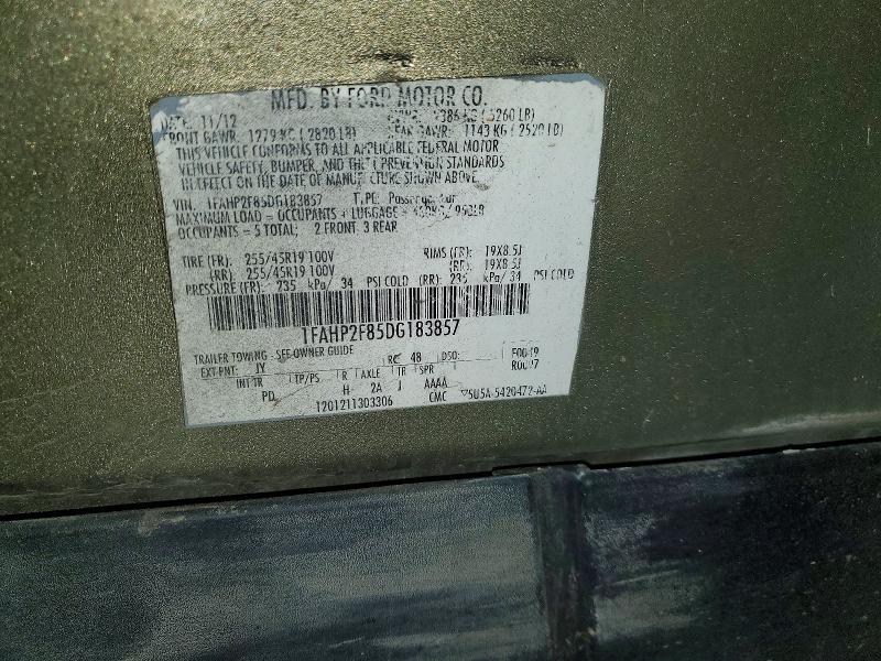 2013 Ford Taurus მანქანა იყიდება აუქციონზე, vin: 1FAHP2F85DG183857, აუქციონის ნომერი: 52999376