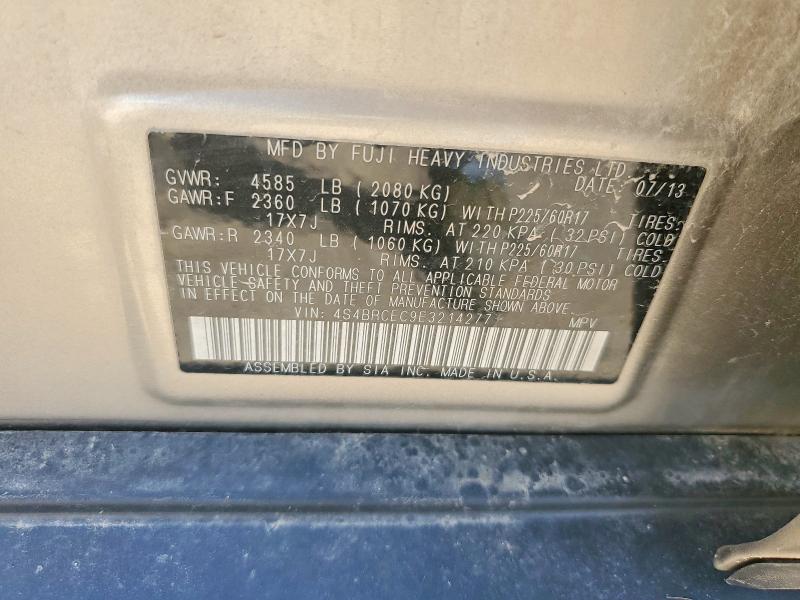 2014 Subaru Outback მანქანა იყიდება აუქციონზე, vin: 4S4BRCEC9E3214277, აუქციონის ნომერი: 54832386