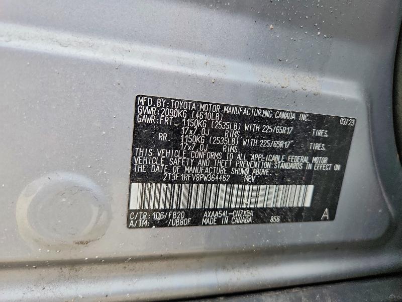 2023 Toyota Rav4 მანქანა იყიდება აუქციონზე, vin: 2T3F1RFV8PW364462, აუქციონის ნომერი: 52302196