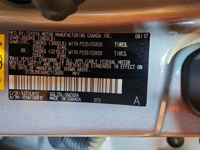 Продаж на аукціоні авто 2017 Lexus Rx 350, vin: 2T2BZMCA9HC113680, номер лоту: 52546236