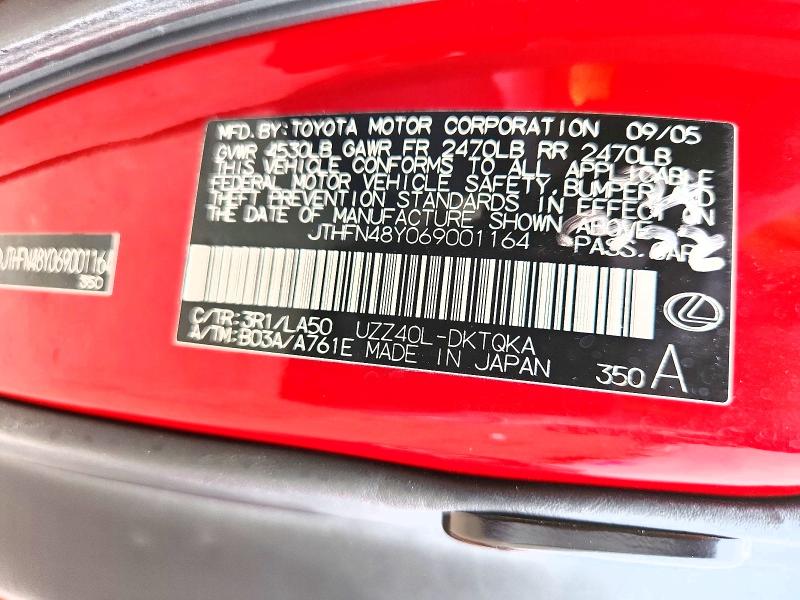 Продажа на аукционе авто 2006 Lexus Sc, vin: JTHFN48Y069001164, номер лота: 55454826