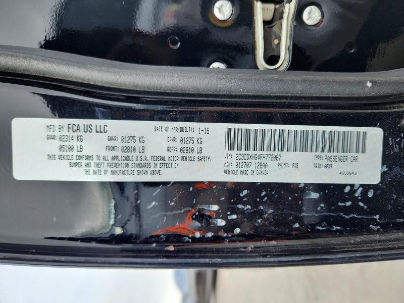 52828976 :رقم المزاد ، 2C3CDXHG4FH772067 vin ، 2015 Dodge Charger مزاد بيع