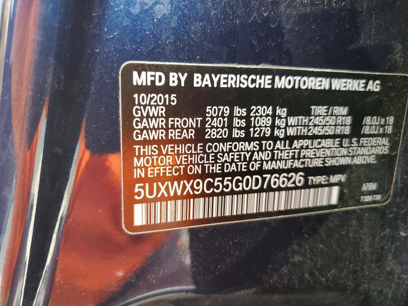 Aukcja sprzedaży 2016 Bmw X3, vin: 5UXWX9C55G0D76626, numer aukcji: 52031216