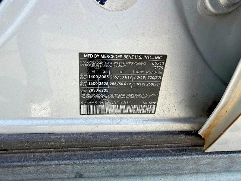 Aukcja sprzedaży 2010 Mercedes-benz Ml, vin: 4JGBB8GB1AA61590, numer aukcji: 53551556
