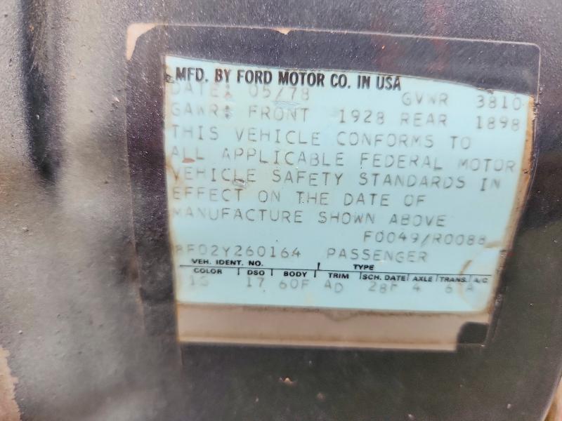 Продаж на аукціоні авто 1978 Ford Mustang, vin: 8F02Y260164, номер лоту: 53138916