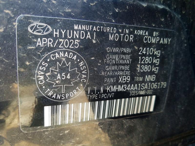 2025 Hyundai Ioniq 6 მანქანა იყიდება აუქციონზე, vin: KMHM34AA1SA106179, აუქციონის ნომერი: 53600356