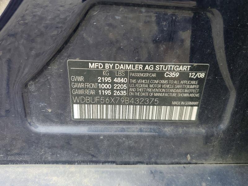 Продажа на аукционе авто 2009 Mercedes-benz E, vin: WDBUF56X79B432375, номер лота: 52237506