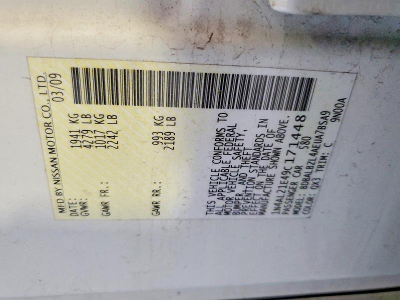 53004046 :رقم المزاد ، 1N4AL21E49C171448 vin ، 2009 Nissan Altima مزاد بيع