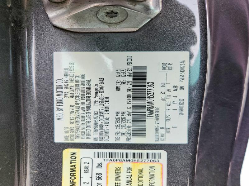 Aukcja sprzedaży 2017 Ford Mustang, vin: 1FA6P8AM0H5277063, numer aukcji: 55337706