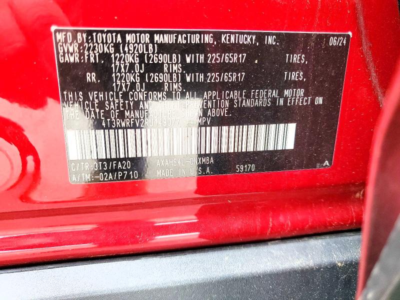 Aukcja sprzedaży 2024 Toyota Rav4 Hybrid, vin: 4T3RWRFV2RU149077, numer aukcji: 51257826