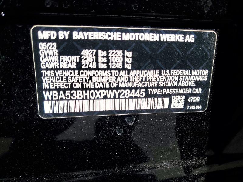 Aukcja sprzedaży 2023 Bmw 530, vin: WBA53BH0XPWY28445, numer aukcji: 53138286