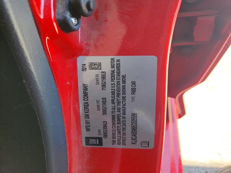 2014 Chevrolet Spark მანქანა იყიდება აუქციონზე, vin: KL8CA6S96EC525586, აუქციონის ნომერი: 55220826