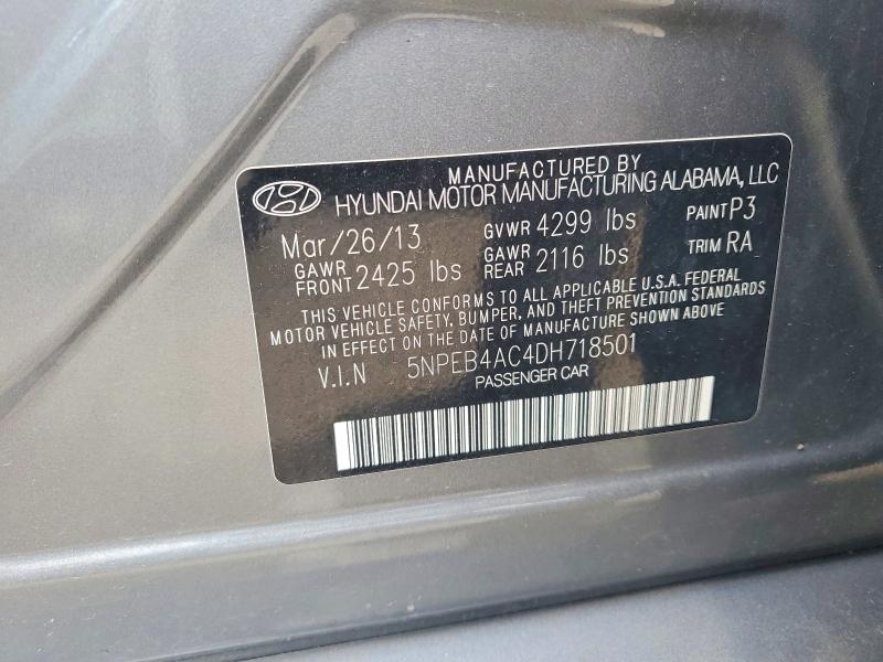 Aukcja sprzedaży 2013 Hyundai Sonata, vin: 5NPEB4AC4DH718501, numer aukcji: 55126046