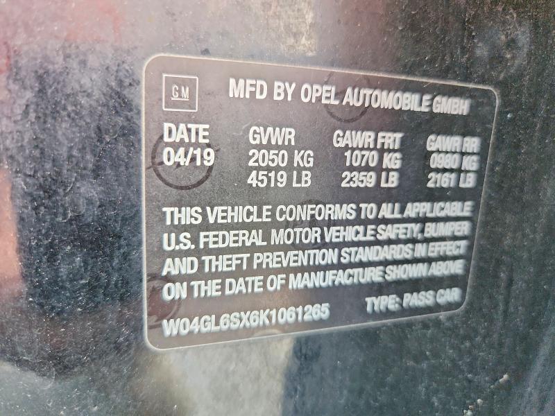 2019 Buick Regal მანქანა იყიდება აუქციონზე, vin: W04GL6SX6K1061265, აუქციონის ნომერი: 53175746