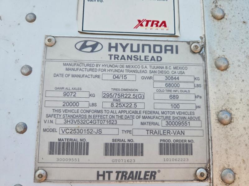 2016 Hyundai Translead Inc Trailers მანქანა იყიდება აუქციონზე, vin: 3H3V532C4GT071623, აუქციონის ნომერი: 52481696