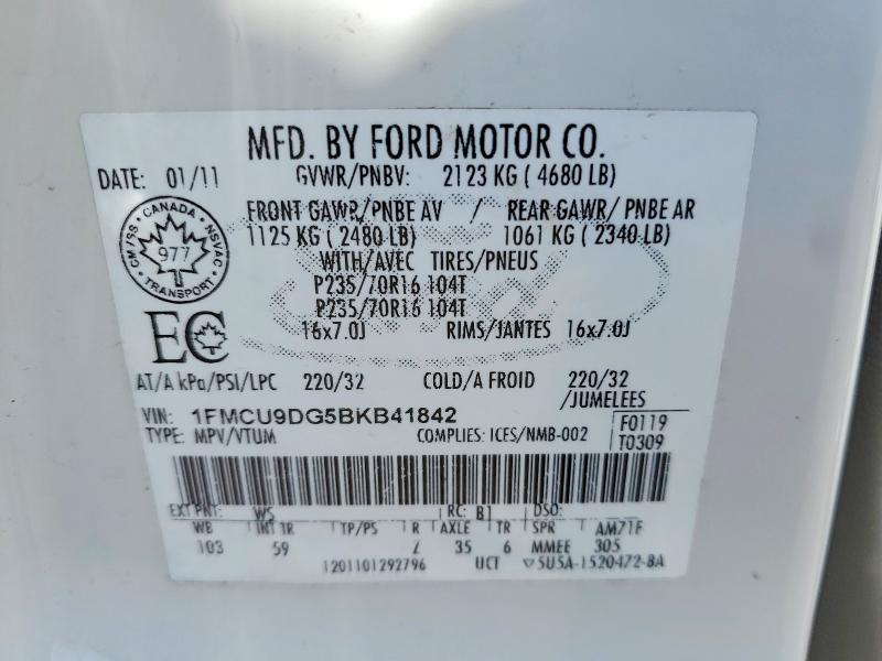 Продаж на аукціоні авто 2011 Ford Escape, vin: 1FMCU9DG5BKB41842, номер лоту: 51591316