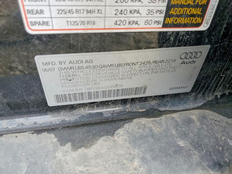 Aukcja sprzedaży 2008 Audi A3, vin: WAUHF78P08A006606, numer aukcji: 54648796