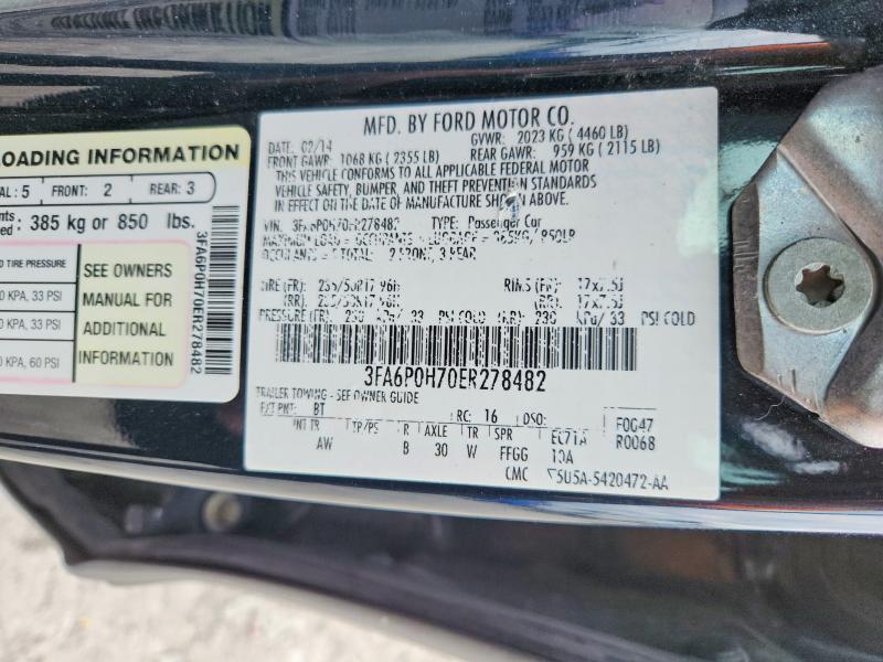 Aukcja sprzedaży 2014 Ford Fusion, vin: 3FA6P0H70ER278482, numer aukcji: 54643546