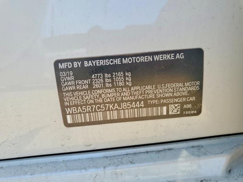 52503136 :رقم المزاد ، WBA5R7C57KAJ85444 vin ، 2019 Bmw 330xi مزاد بيع