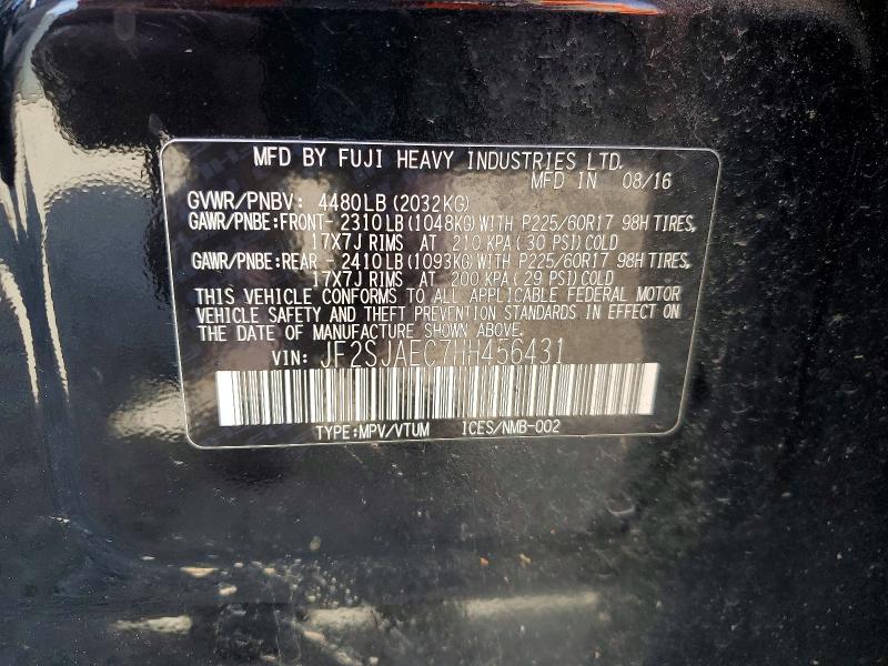 Aukcja sprzedaży 2017 Subaru Forester, vin: JF2SJAEC7HH456431, numer aukcji: 53300846