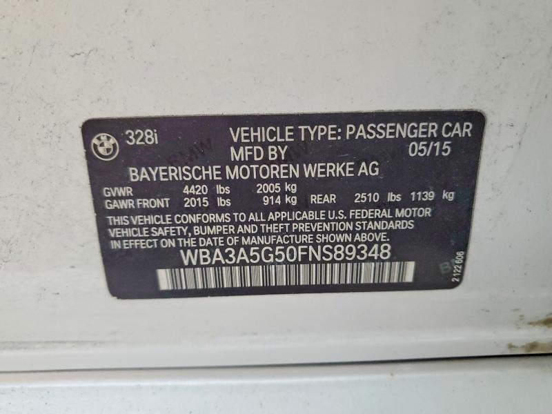 Продаж на аукціоні авто 2015 Bmw 328, vin: WBA3A5G50FNS89348, номер лоту: 55246186