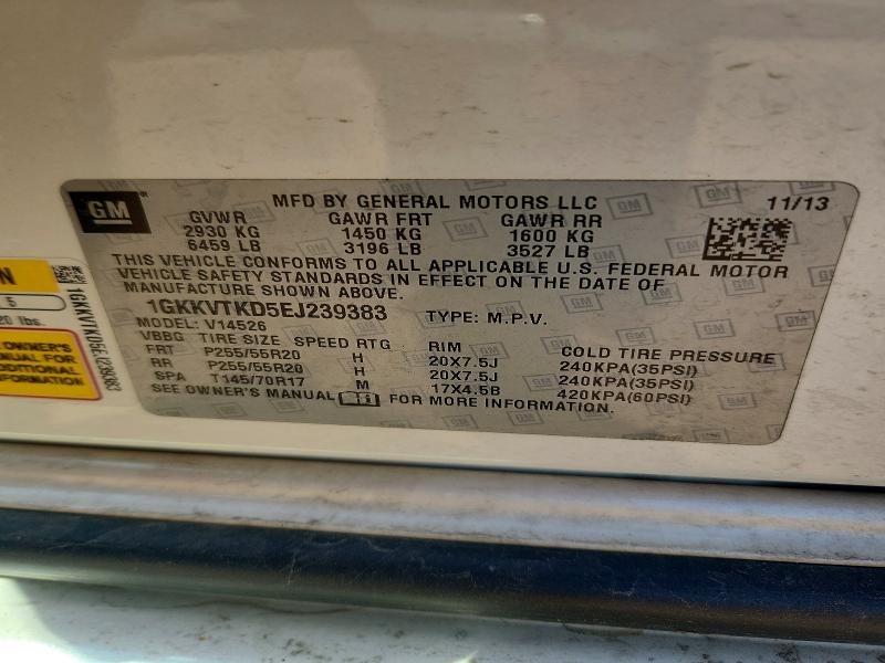 Продаж на аукціоні авто 2014 Gmc Acadia, vin: 1GKKVTKD5EJ239383, номер лоту: 52226816