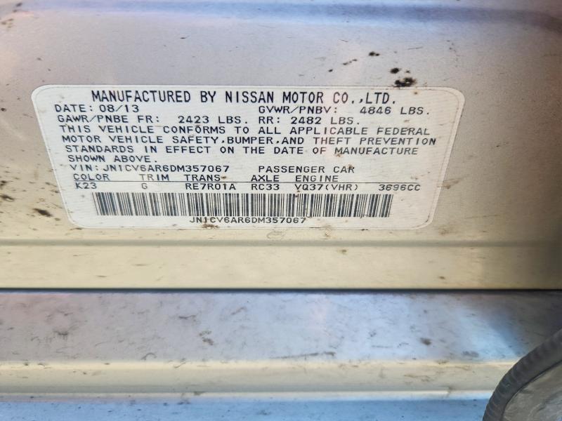 Продаж на аукціоні авто 2013 Infiniti G37 Sedan, vin: JN1CV6AR6DM357067, номер лоту: 52360586