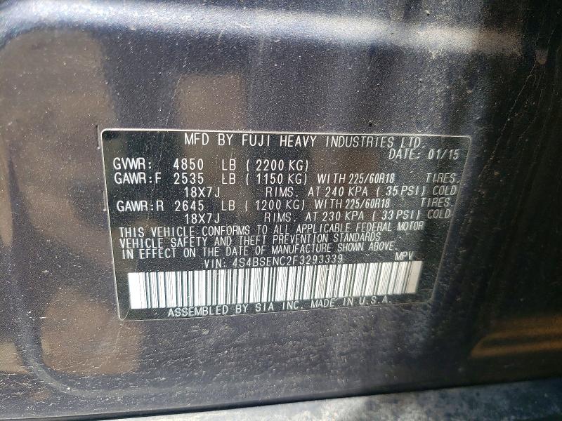 Продаж на аукціоні авто 2015 Subaru Outback, vin: 4S4BSENC2F3293339, номер лоту: 54134496