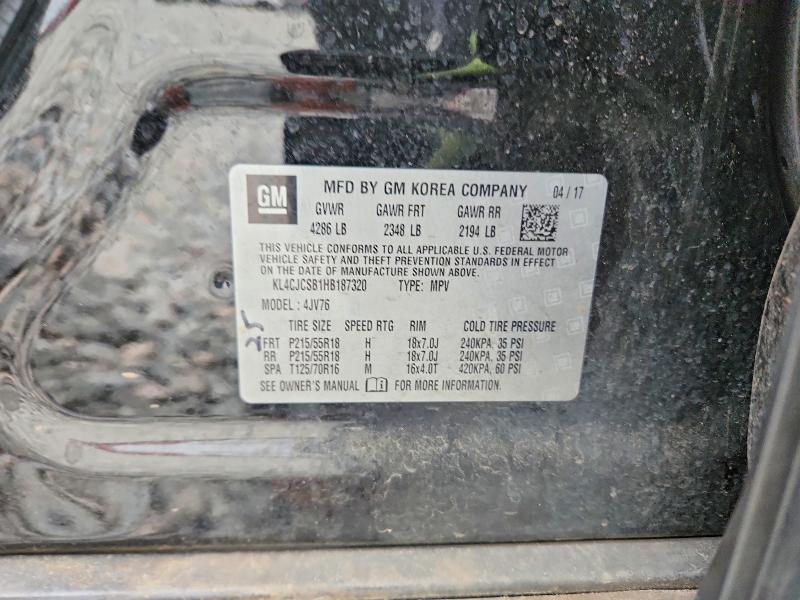 51904326 :رقم المزاد ، KL4CJCSB1HB187320 vin ، 2017 Buick Encore مزاد بيع