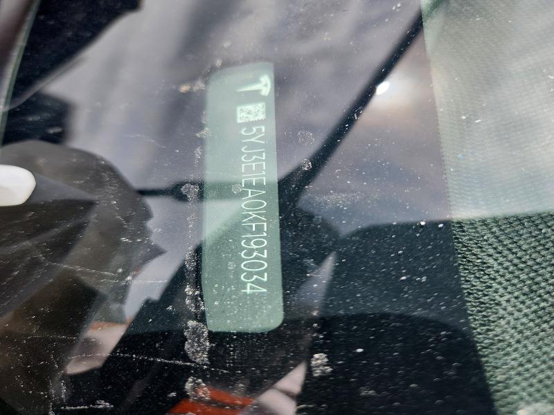 54056396 :رقم المزاد ، 5YJ3E1EA0KF193034 vin ، 2019 Tesla Model 3 مزاد بيع