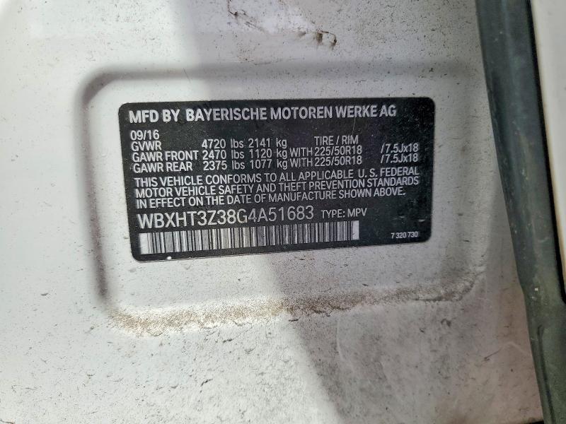 2016 Bmw X1 მანქანა იყიდება აუქციონზე, vin: WBXHT3Z38G4A51683, აუქციონის ნომერი: 51920366