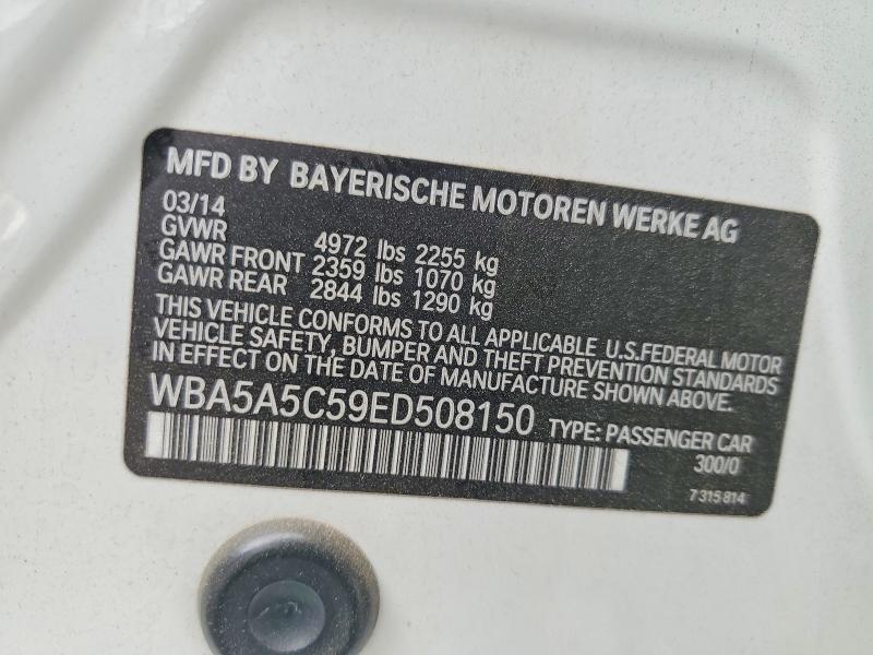Aukcja sprzedaży 2014 Bmw 528, vin: WBA5A5C59ED508150, numer aukcji: 54817846