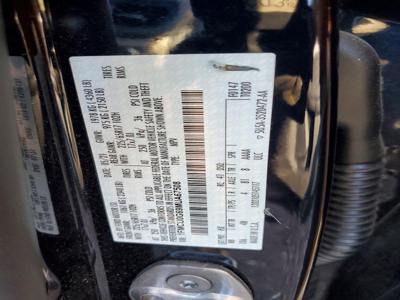 Aukcja sprzedaży 2021 Ford Escape, vin: 1FMCU0G69MUA67508, numer aukcji: 54392916
