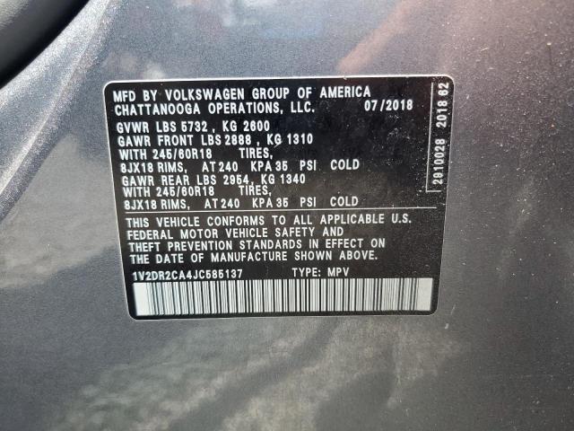 Aukcja sprzedaży 2018 Volkswagen Atlas, vin: 1V2DR2CA4JC585137, numer aukcji: 54415526